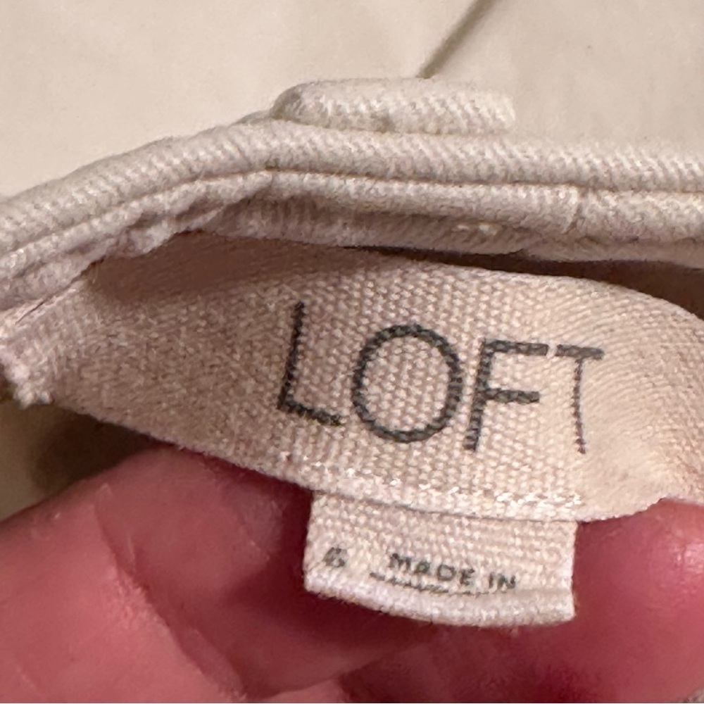 LOFT Soft Bermudas in Cream Cotton Size 6, VGUC - Picture 2 of 16